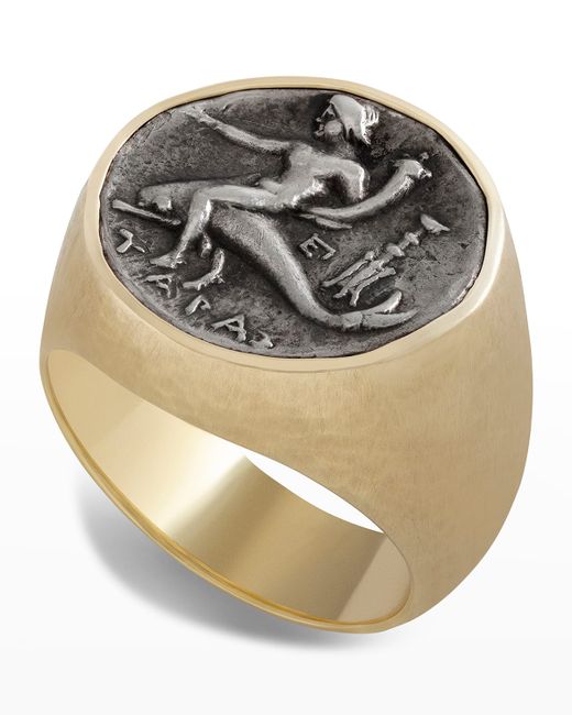 Jorge Adeler 18K Hammered Taras Coin Ring