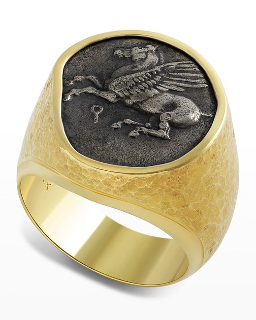 Jorge Adeler 18K Flying Pegasus Coin Ring
