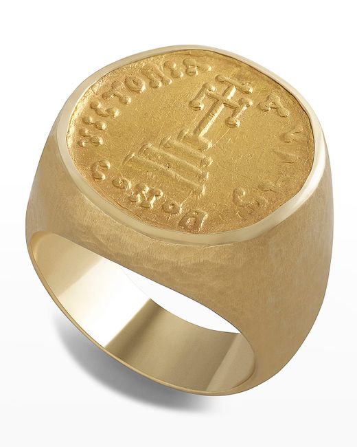Jorge Adeler 18K Hammered Victoria Coin Ring