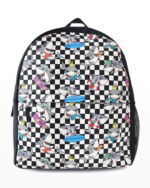Miss Gwen's OMG Accessories Shark Checkerboard Large Backpack