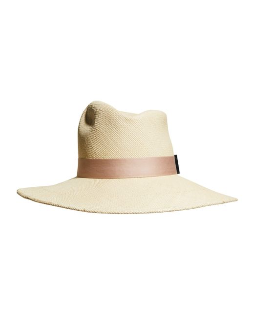Gigi Burris Drake Straw Panama Hat w Sateen Band