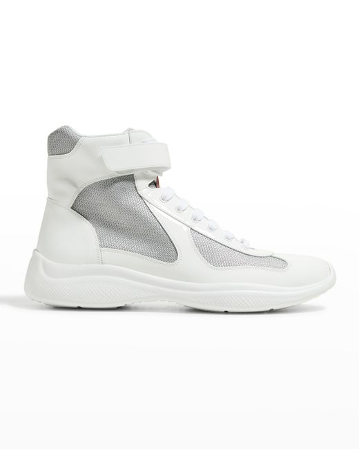 Prada Americas Cup Patent Leather High-Top Sneakers