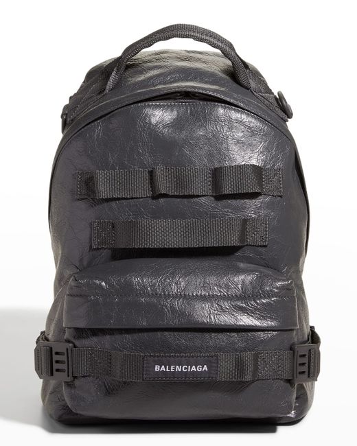 Balenciaga Army Webbed Multi-Strap Leather Backpack