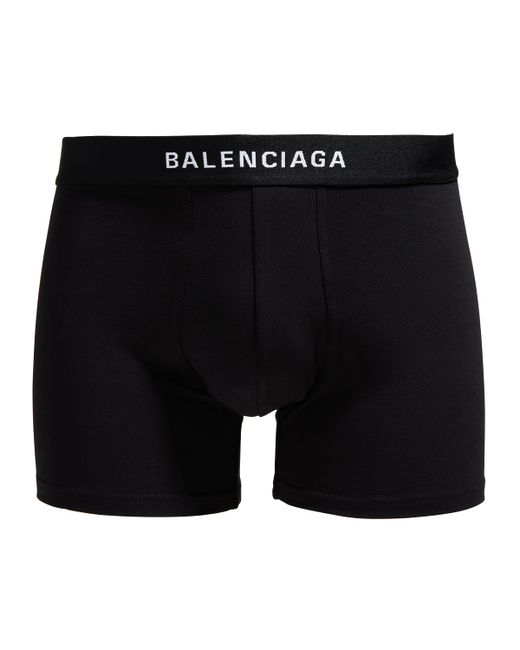 Balenciaga Cotton-Stretch Logo Boxer Briefs