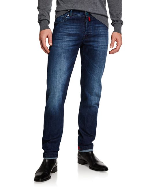 Kiton Slim Fit Medium Wash Denim Jeans