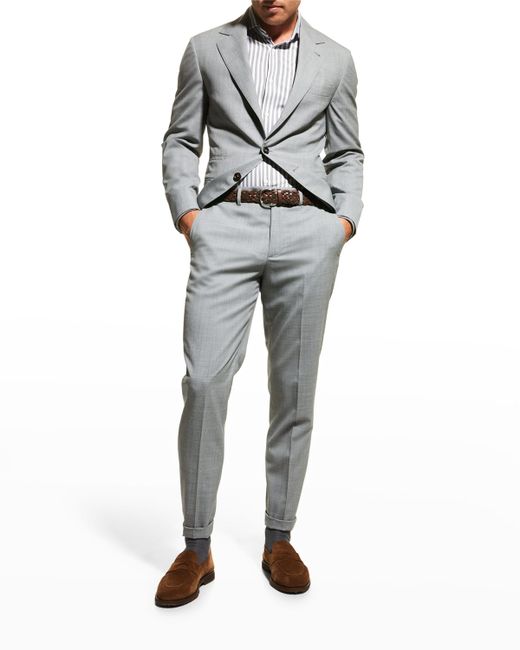 Brunello Cucinelli Solid Wool Two-Piece Suit