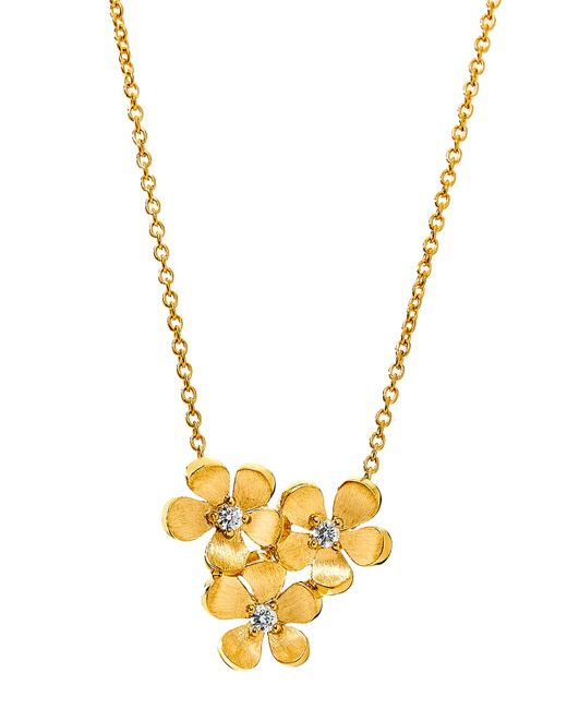 Syna 18k Gold Satin Flower Bunch Necklace