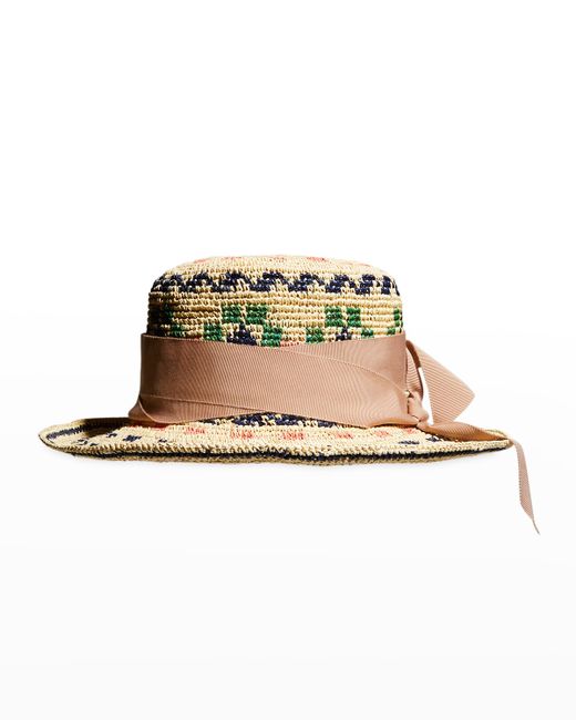 Sensi Studio Hippie Crochet Straw Sun Hat