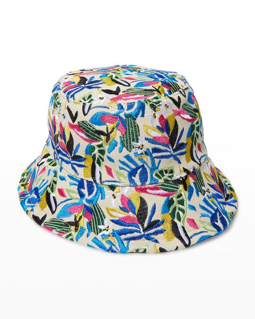 Lele Sadoughi Rainforest Embroidered Bucket Hat
