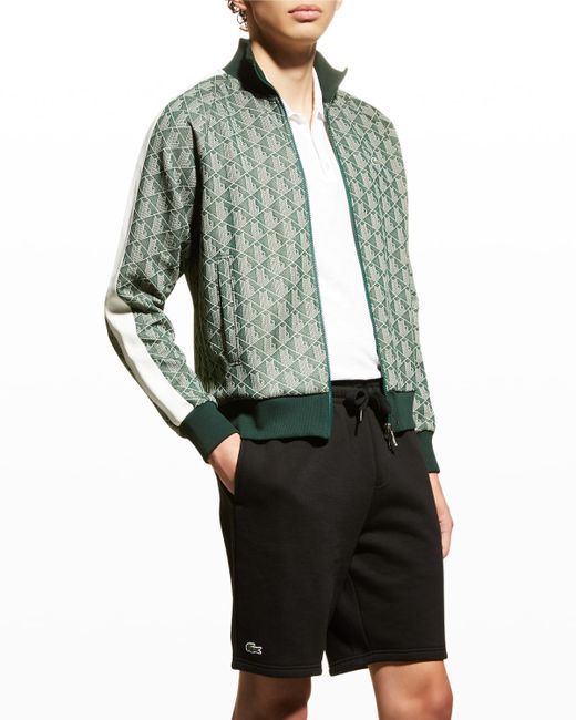 Lacoste Full-Zip Jacquard Monogram Sweatshirt