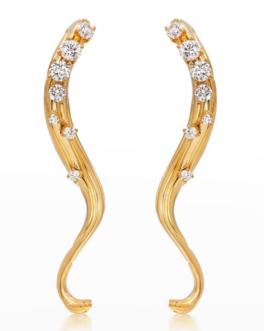 Hueb 18K Bahia Wavy Earrings with VS-GH Diamonds