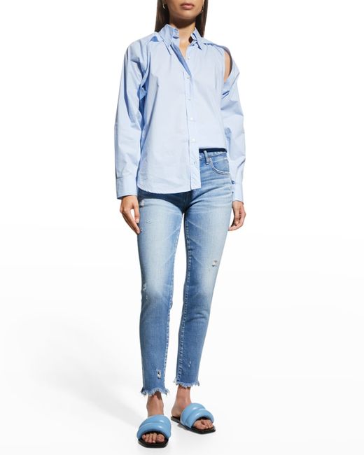 Moussy Vintage Diana Distressed Mid-Rise Skinny Ankle Jeans