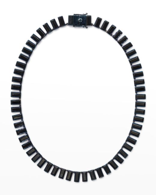 Nakard Baguette Tile Riviere Necklace in Spinel
