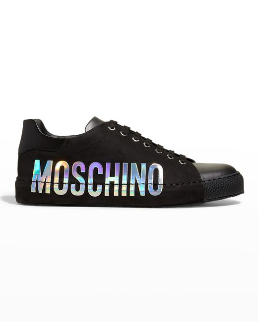 Moschino Iridescent-Logo Low-Top Sneakers