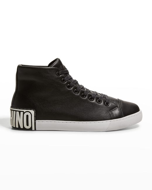 Moschino Maxilogo Leather High-Top Sneakers