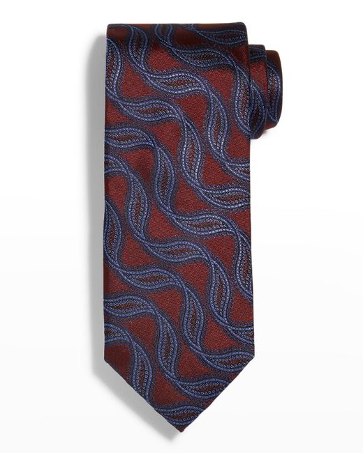 Canali Wave Stripe Silk Tie