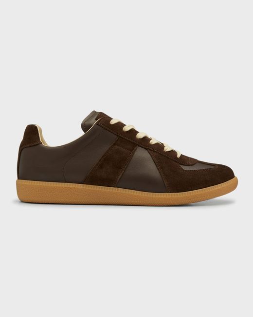 Maison Margiela Replica Leather/Suede Low-Top Sneakers
