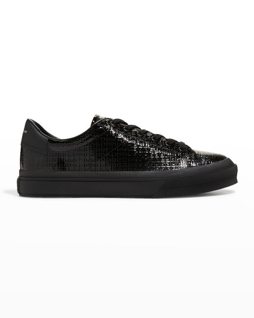 Givenchy 4G-Embossed Patent Leather Low-Top Sneakers