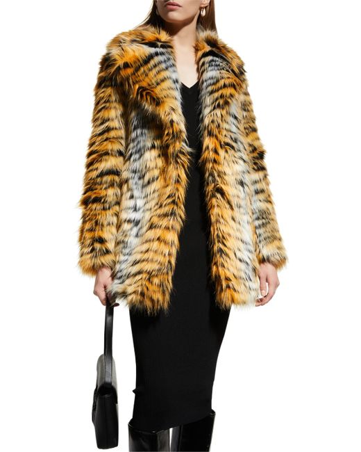 Michael Michael Kors Glam Tiger Faux-Fur Coat