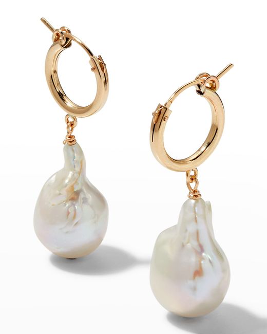 Margo Morrison Baroque Pearl Huggie Earrings