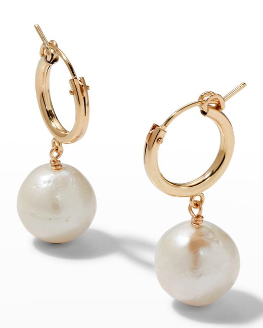 Margo Morrison Small Baroque Pearl Huggie Earrings