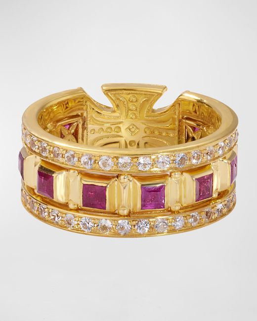 Konstantino Ruby and White Sapphire Ring 7