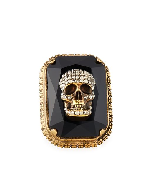 Alexander McQueen Studded Skull Jeweled Ring