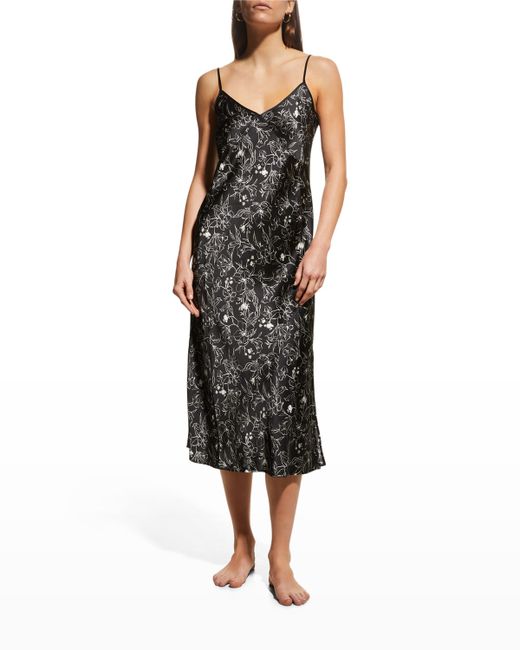 Neiman Marcus Printed Silk Nightgown