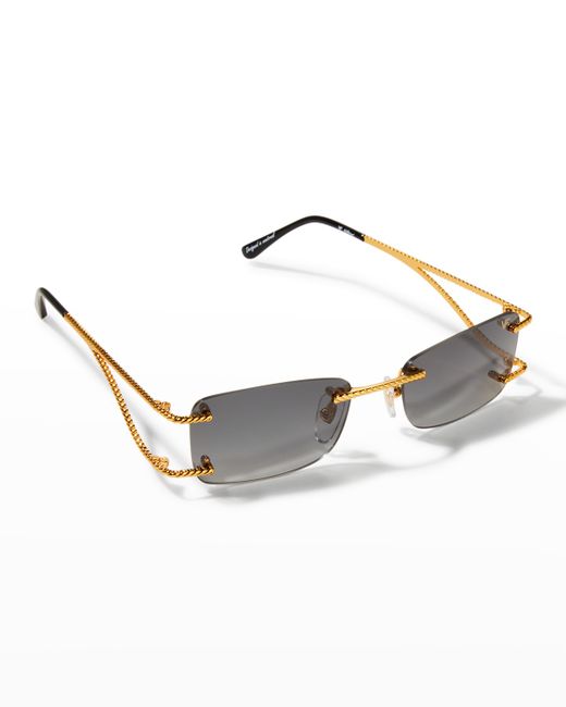 Vintage Frames Company VF Wall Street Rectangle Rimless Sunglasses