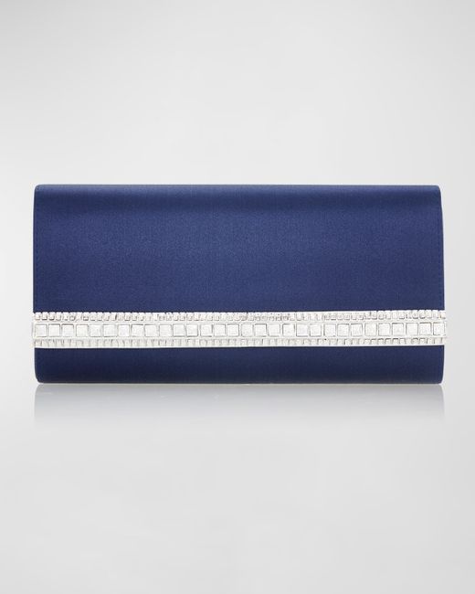 Judith Leiber Couture Perry Satin Crystal Clutch Bag