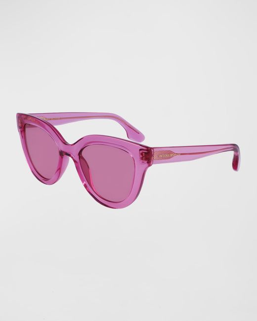 Victoria Beckham Monochrome Acetate Cat-Eye Sunglasses