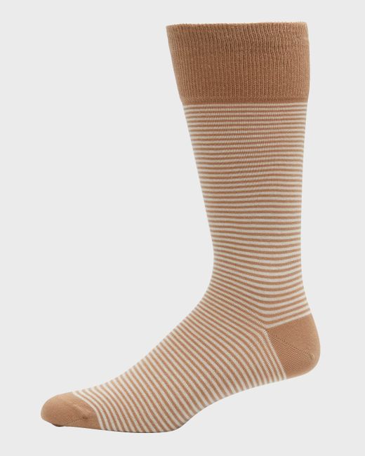 Pantherella Stripe Egyptian Cotton Crew Socks