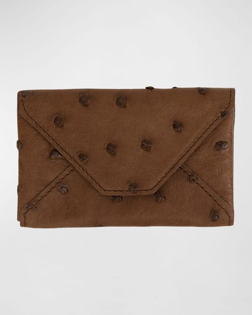 Abas Ostrich Leather Envelope Card Case