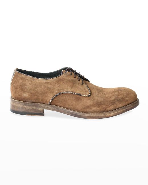 Jo Ghost Washed Suede Python Derby Shoes