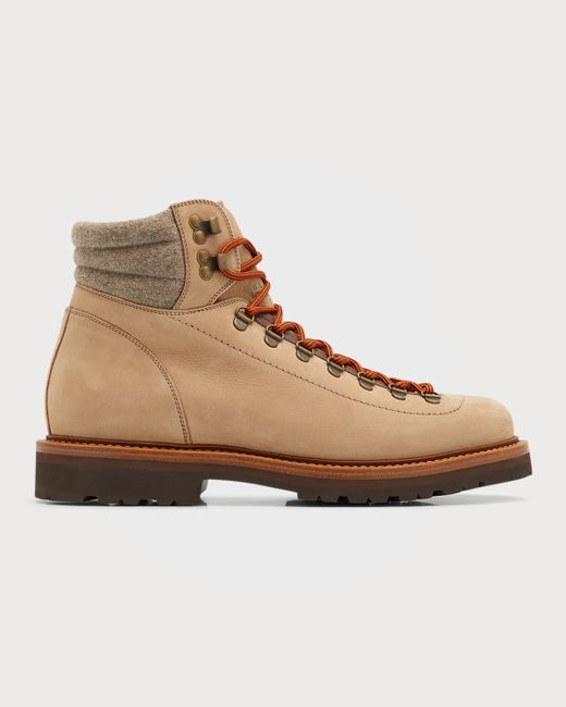 Brunello Cucinelli Nubuck Suede Lace-Up Hiking Boots
