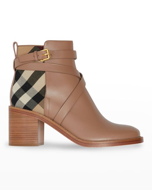 Burberry Pryle Equestrian Check Ankle Booties