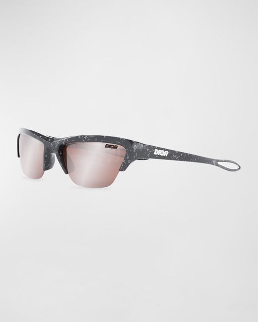 Dior Half-Rim Logo Square Sunglasses