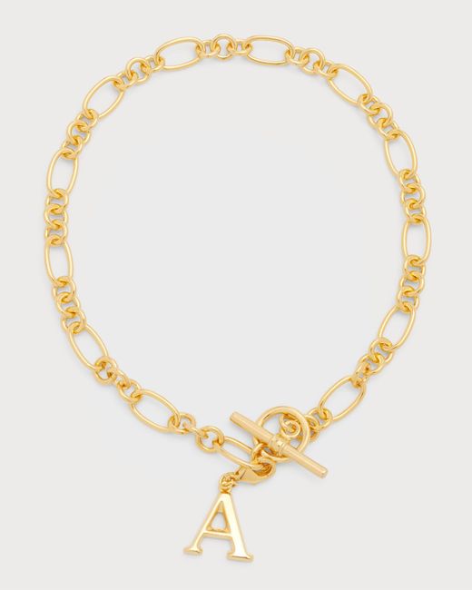 Ben-Amun Link Brass Chain Necklace with Initial Charm