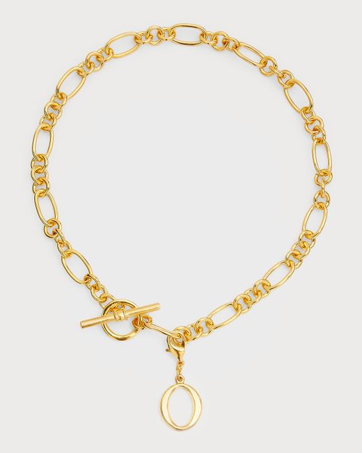 Ben-Amun Link Brass Chain Necklace with Initial Charm