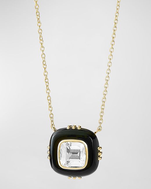 Syna Mogul Rock Crystal and Onyx Necklace