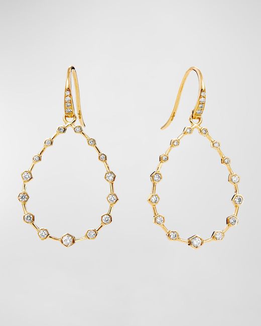 Syna Hex Diamond Oval French Wire Earrings