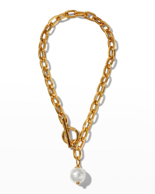 Ben-Amun Chain Toggle Necklace with Pearly Drop
