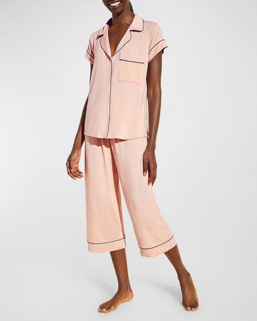 Eberjey Gisele Cropped Two-Piece Jersey Pajama Set