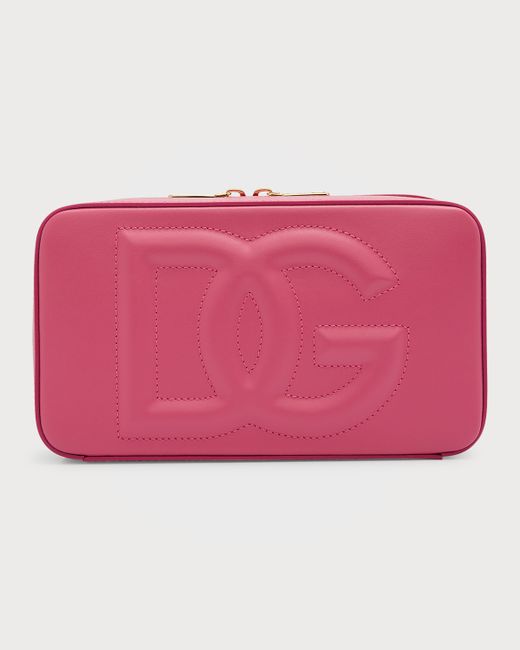 Dolce & Gabbana DG Logo Zip Leather Clutch Bag