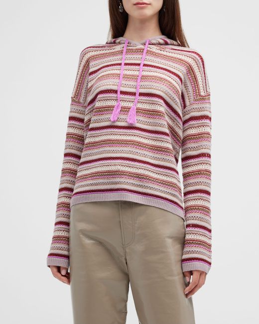 Lisa Todd Off Trail Hooded Stitch Stripe Sweater