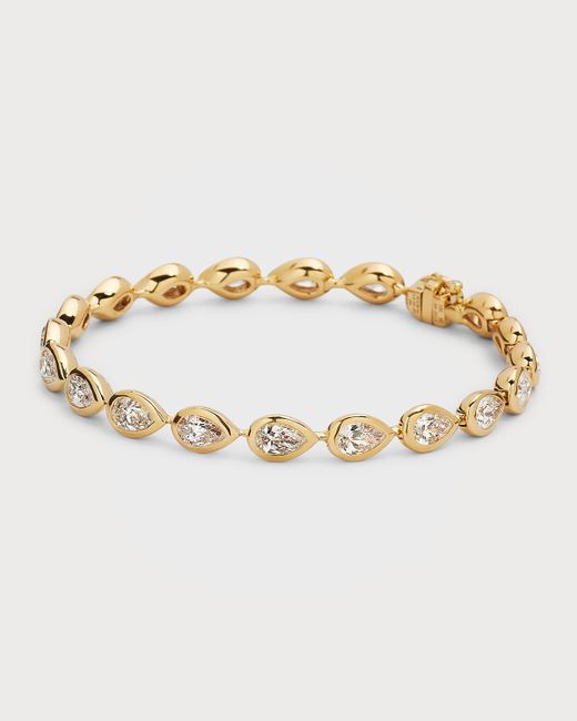 Rahaminov Diamonds 18K Gold Pear Diamond Line Bracelet