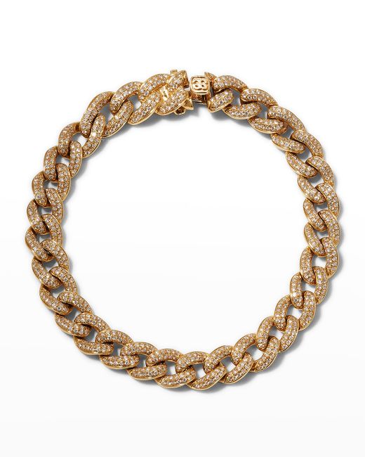Sydney Evan 14K Gold Diamond Paveacute Chain Link Bracelet