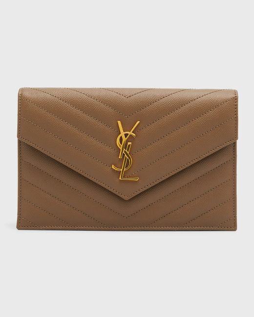 Saint Laurent Small YSL Envelope Flap Wallet on Chain