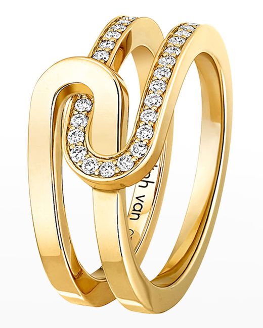 Dinh Van Gold Mail Diamond Ring 54