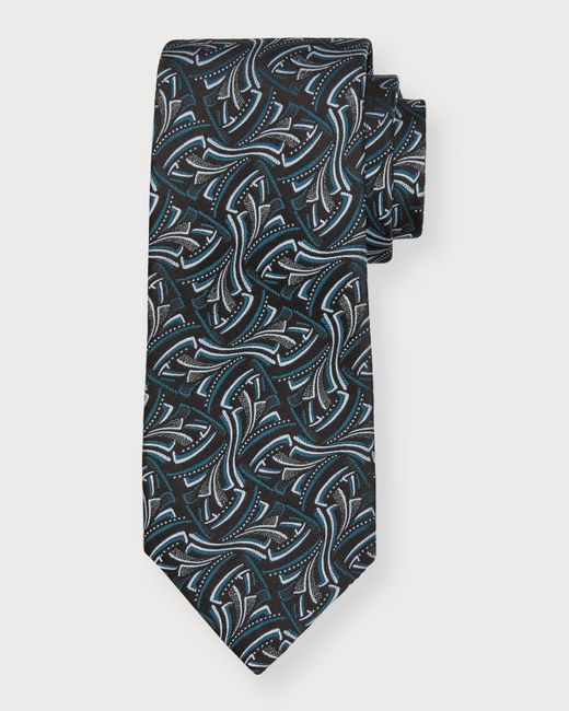 Charvet Geometric Jacquard Silk Tie